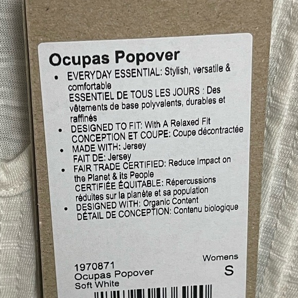 prAna Ocupas Popover Top in‎ Soft White Size S NWT - Picture 9 of 10
